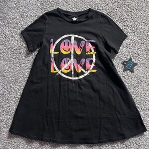 Black Love Graphic Kids Casual Dress